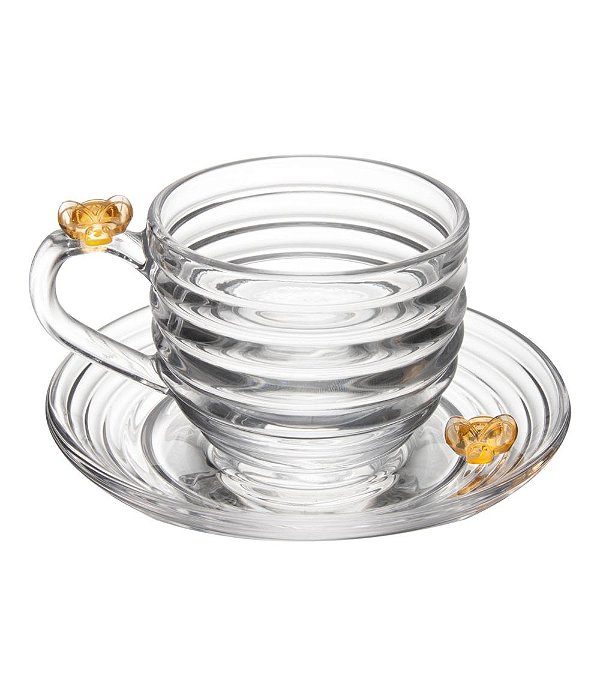 Xícara de Chá com Pires em Cristal Ecológico Little Bee (200ml)