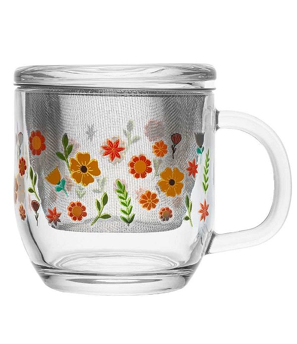 Caneca com Infusor em Cristal Primavera Lyor (330ml)