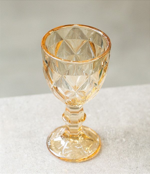 Taça de Licor Lyor em Vidro Ambar Metalizado Diamond (60ml)