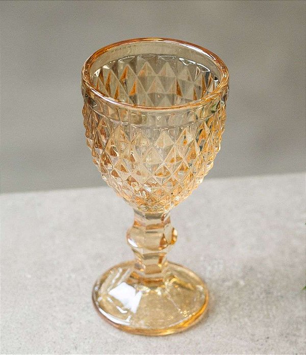 Taça de Licor Lyor em Vidro Ambar Metalizado Bico de Abacaxi (60ml)