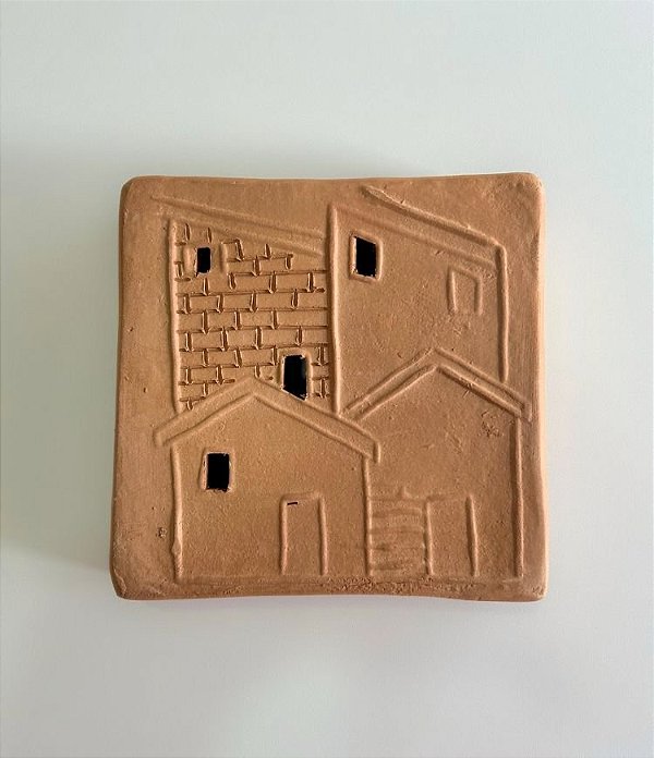 Tijolinho Decorativo de Barro Portas e Janelas II (15x15) | Coleção Barrolândia