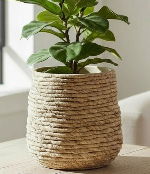 Cachepot Decorativo em Cimento Palha (20x20)