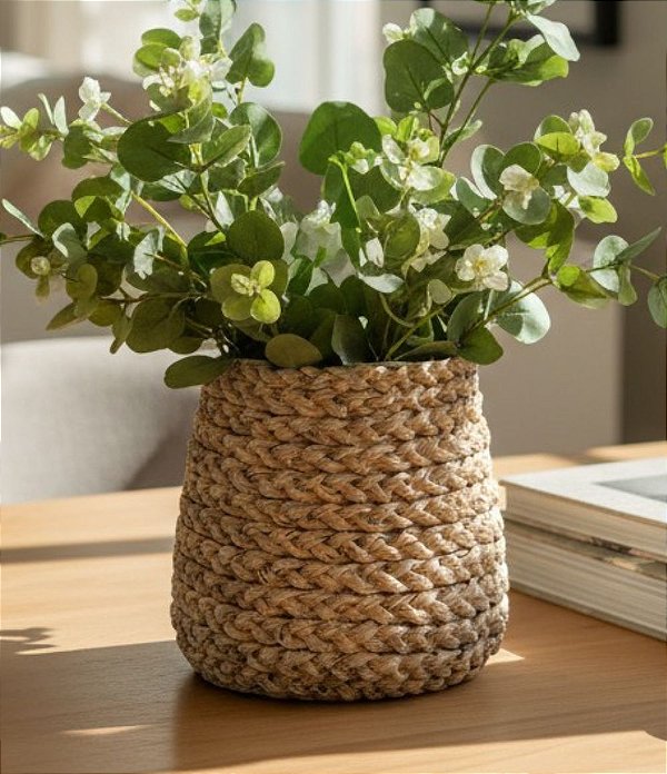 Cachepot Decorativo em Cimento Natural (22x22)