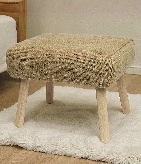 Banco em Madeira e Bouclé (40x50)