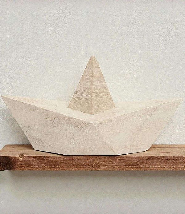 Escultura Decorativa Barco de Papel G (14x25)
