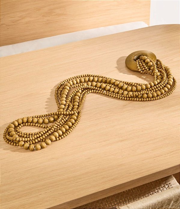 Colar Decorativo de Mesa em Madeira (67CM)