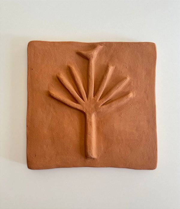 Placa Decorativa de Barro Ossain (19x19) | Coleção Orixás