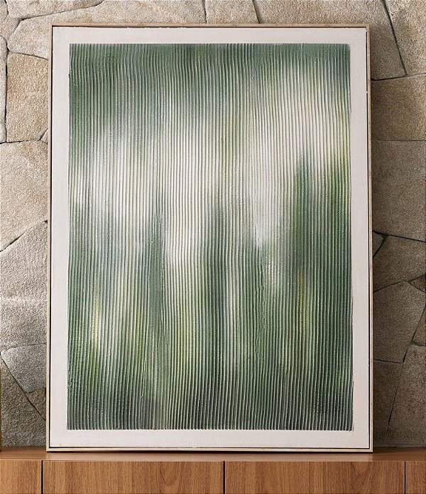 Quadro Abstrato Verde em Canvas MART (120x90x05)