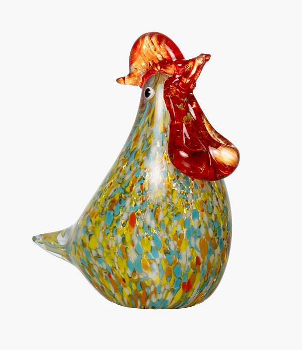Escultura Decorativa Galo em Vidro (13x12)