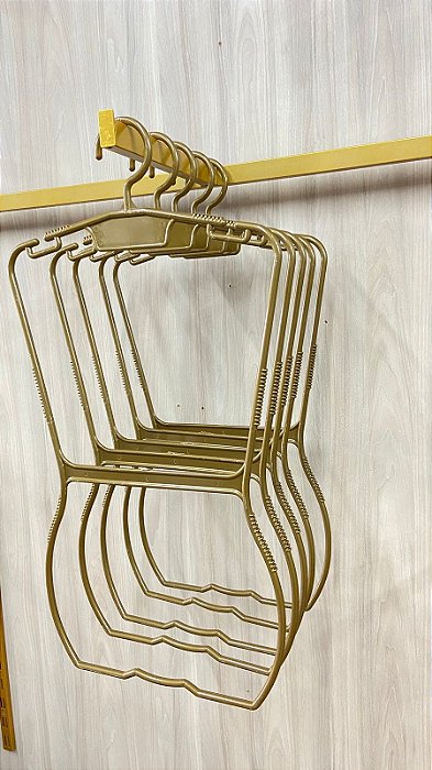 Kit 10 Cabides Silhueta Dourada