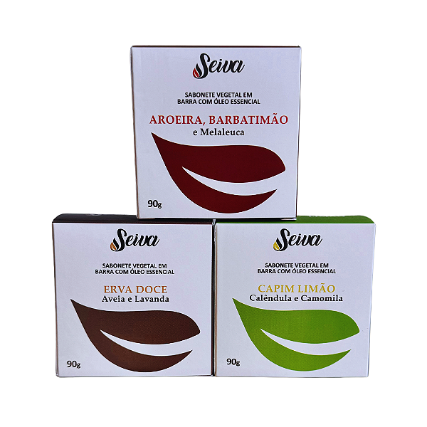 Combo Sabonetes Glicerinados - Erva doce, Capim Limão, Aroeira, Barbatimão e Melaleuca
