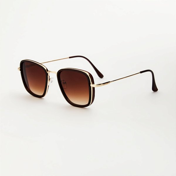 ÓCULOS DE SOL TRITON EYEWEAR QUADRADO METAL MARROM