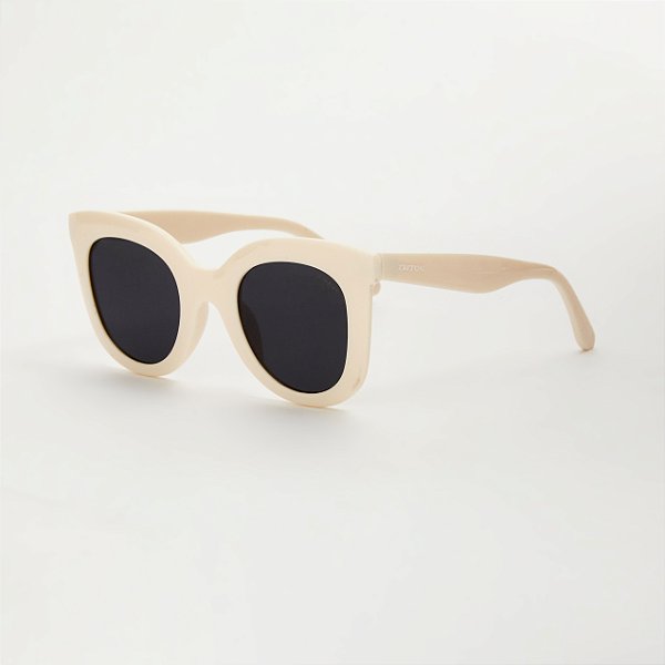 ÓCULOS DE SOL TRITON EYEWEAR REDONDO ACETATO OFF WHITE