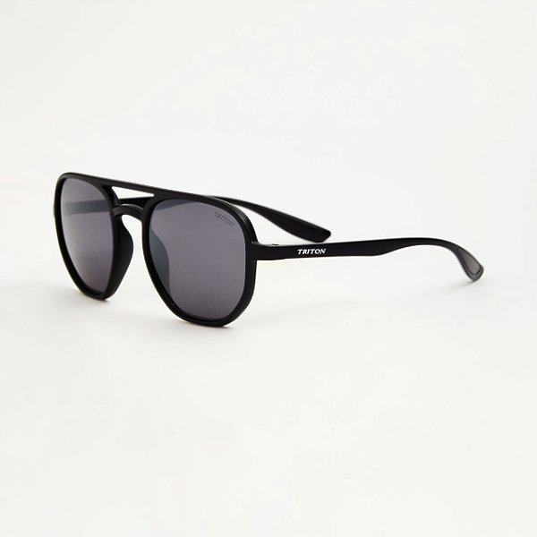 ÓCULOS DE SOL TRITON EYEWEAR HEXAGONAL ACETATO PRETO