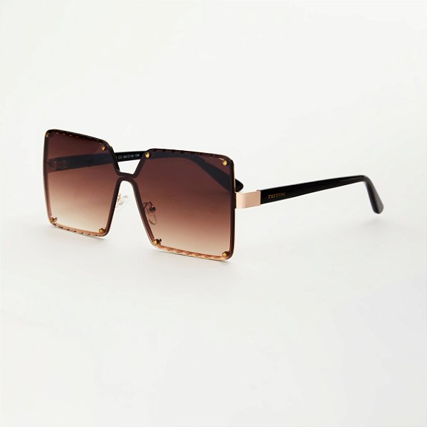 ÓCULOS DE SOL TRITON EYEWEAR QUADRADO METAL DOURADO