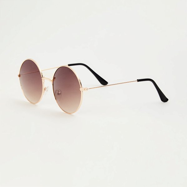 ÓCULOS DE SOL TRITON EYEWEAR REDONDO METAL DOURADO