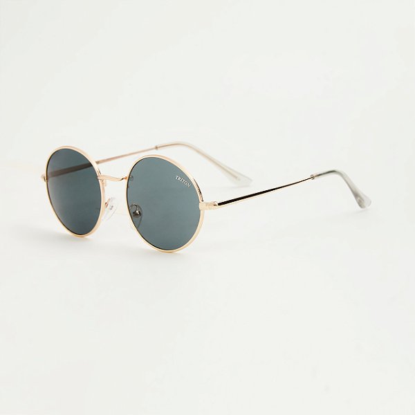 ÓCULOS DE SOL TRITON EYEWEAR OVAL METAL DOURADO