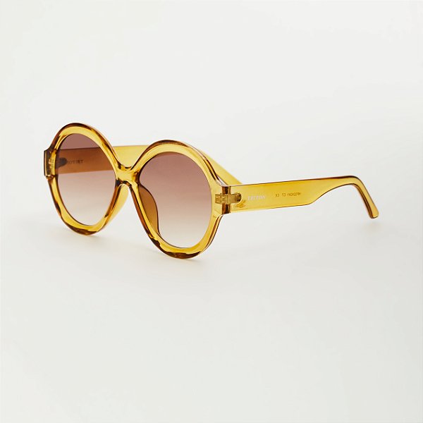 ÓCULOS DE SOL TRITON EYEWEAR REDONDO ACETATO AMARELO