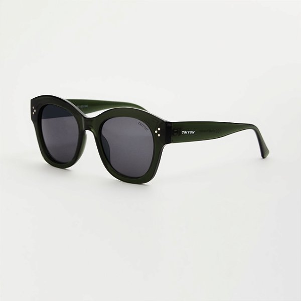 ÓCULOS DE SOL TRITON EYEWEAR OVAL ACETATO VERDE OLIVA