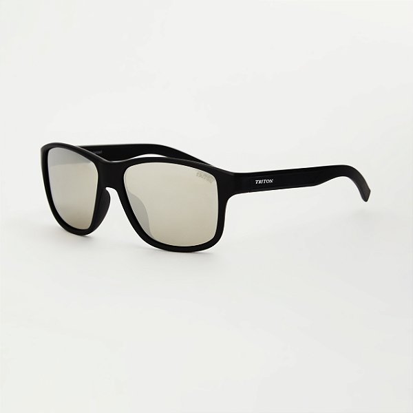 ÓCULOS DE SOL TRITON EYEWEAR POLARIZADO QUADRADO ACETATO PRETO FOSCO