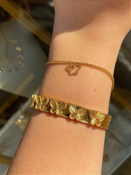 Bracelete Borboleta (Aço)