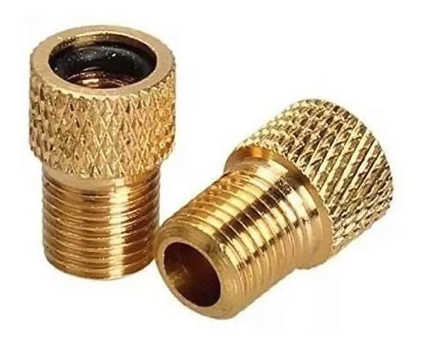 Kit Com 2 Bico Adaptador Válvula Presta Câmara Bike Para Schrader