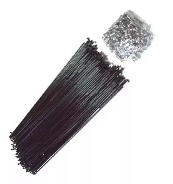 Pacote 36 Raios 290x2.0 Aço Preto Chato Para Bike Aro 29 700