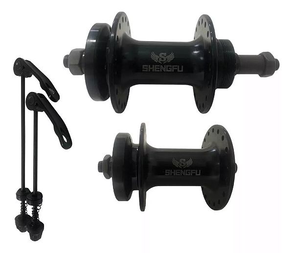 Kit Par Cubo Aluminio Disco 36 Furos Rosca Blocagem Bike Mtb