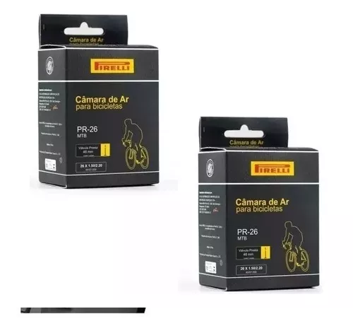 Par 2 Camara De Ar Pirelli Bike Aro 26 Bico Fino Presta 48mm