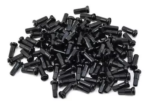 Niple 2.0 X 12mm Para Raio Fino 144 Peças Preto Para Bike