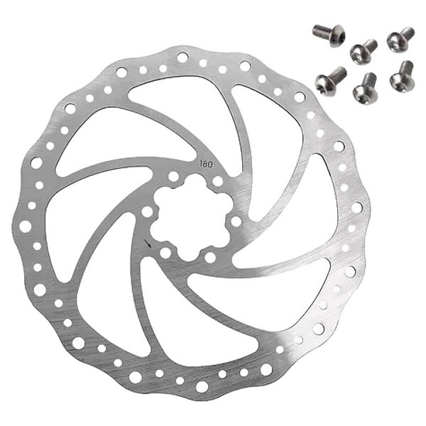 Disco Freio Ondulado Rotor 180mm Inox 6 Parafusos Bicicleta