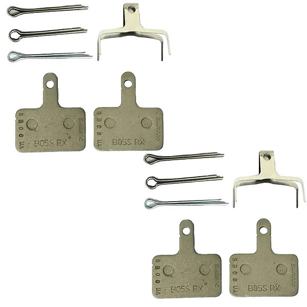 2 Pares Pastilhas B05S Shimano Resina 3 Tipos Pinos C/ Trava