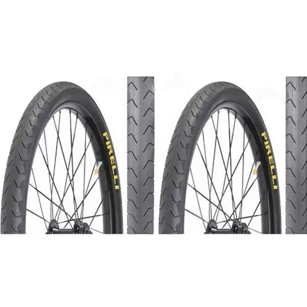 Par Pneu Pirelli Aro 26x1.50 Slick Phantom Street Preto Bike