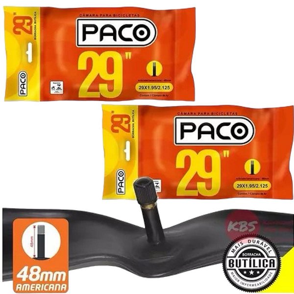 Par Câmara De Ar Americana 29x1.9/2.125 Mtb 48mm Bico Grosso