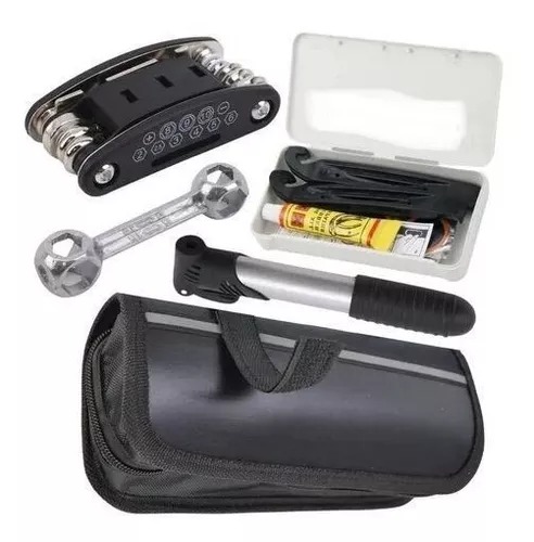 Kit Ferramentas Bike Chaves Remendo Reparo Pneu Bolsa Quadro