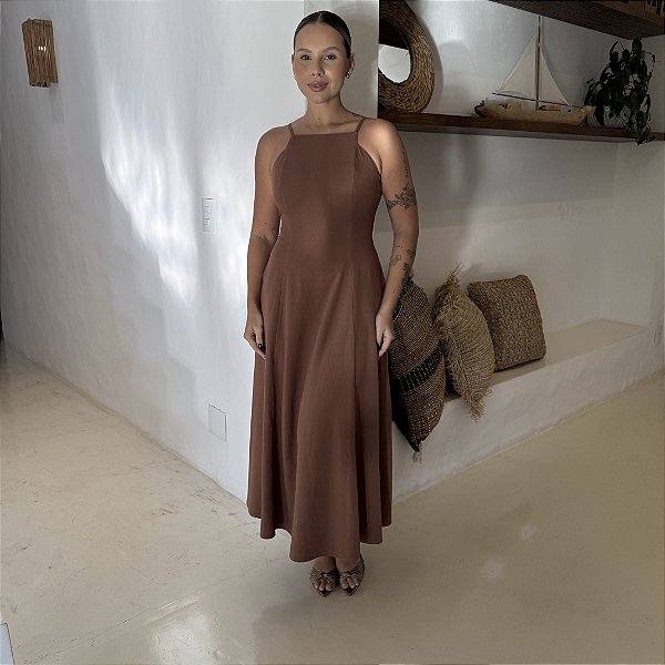VESTIDO LUIZA MARROM
