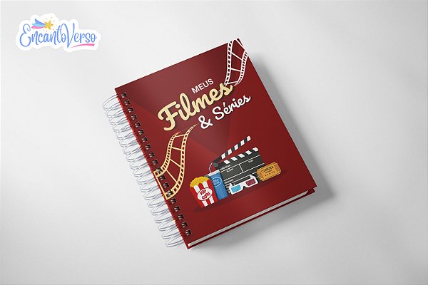Planner Filmes & Séries - Diário de Filmes, Séries e Animes Assistidos - Capa Vermelha