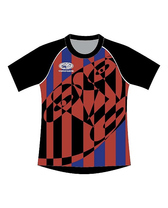 CAMISA ORIGES AZUL E VERMELHA