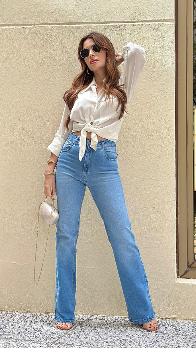 Calça jeans boot cut Lia