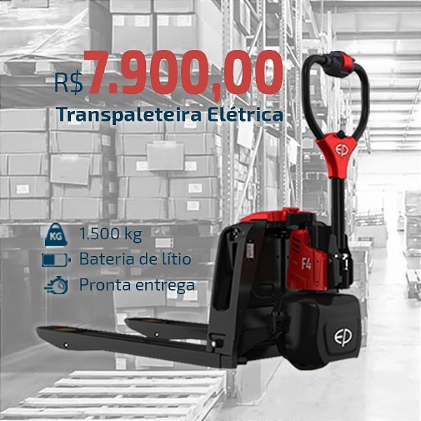 PROMOÇÃO R$ 7.900,00 - Mini Transpaleteira Lítio EP F4 - 1,5 tons