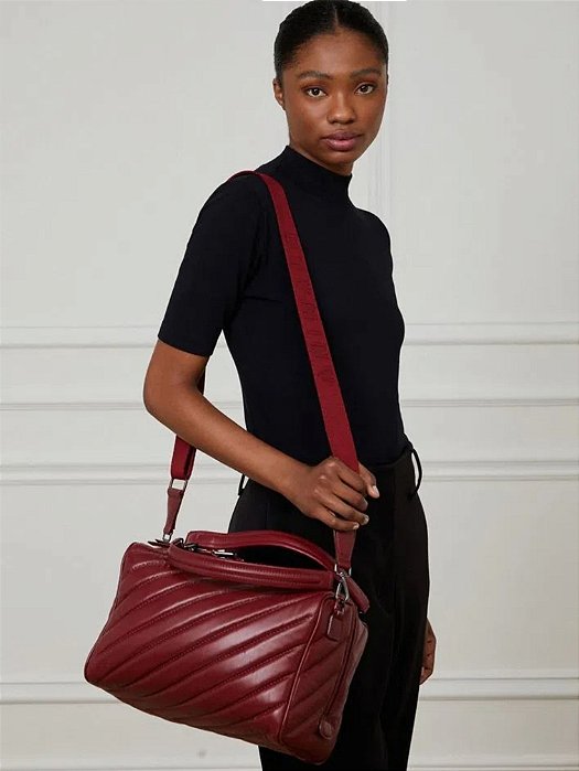 BOLSA DE COURO BOX MATELASSE
