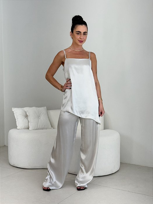 CALÇA LUAR PANTALONA CETIM