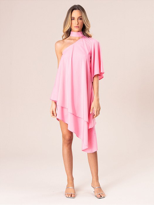 VESTIDO CURTO ASSIMETRICO UM OMBRO SÓ