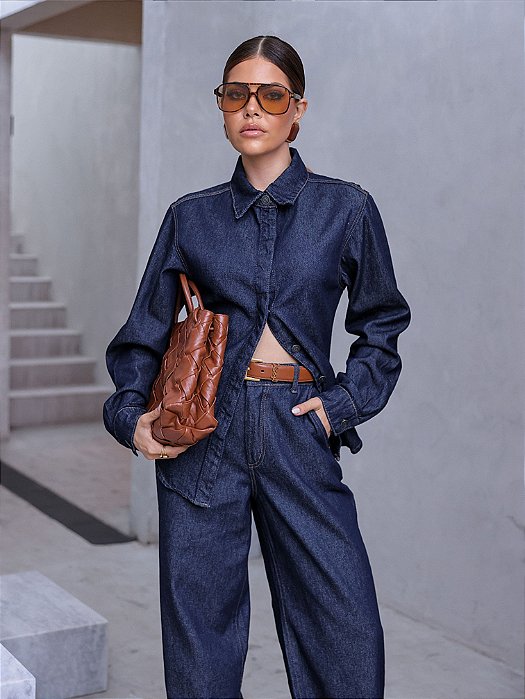 CAMISA BAST JEANS ESCURO