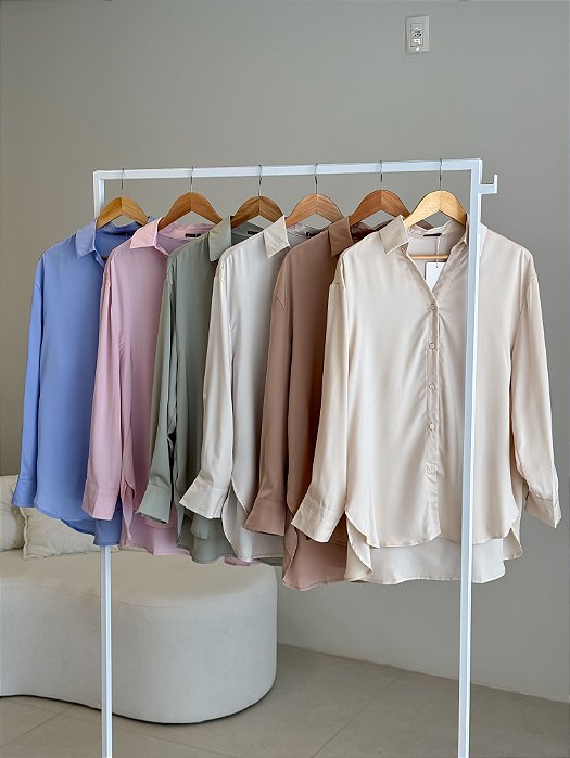 CAMISA DE CETIM FEMININA