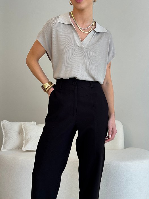 BLUSA POLO EM TRICOT MODAL FEMININA