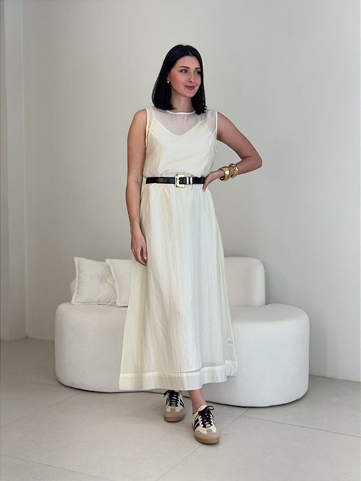 Vestido Longo Chiffon Minimalista Lara