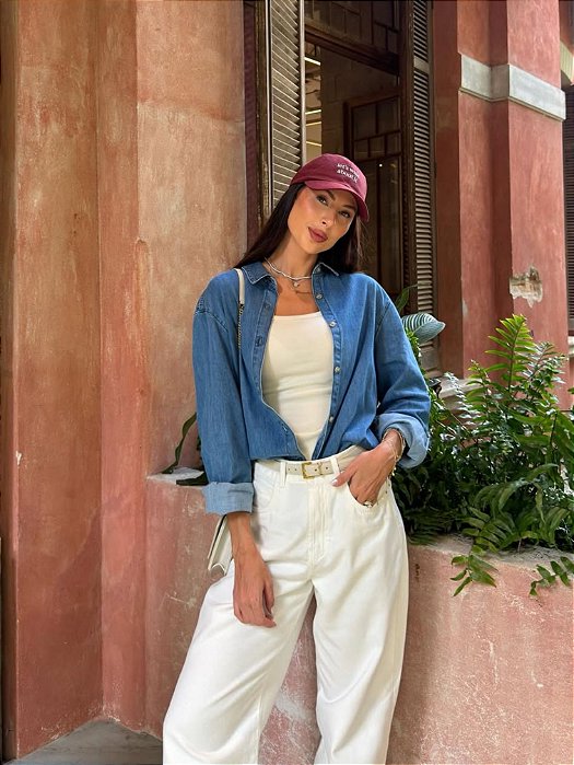 CAMISA JEANS OVER FEMININA