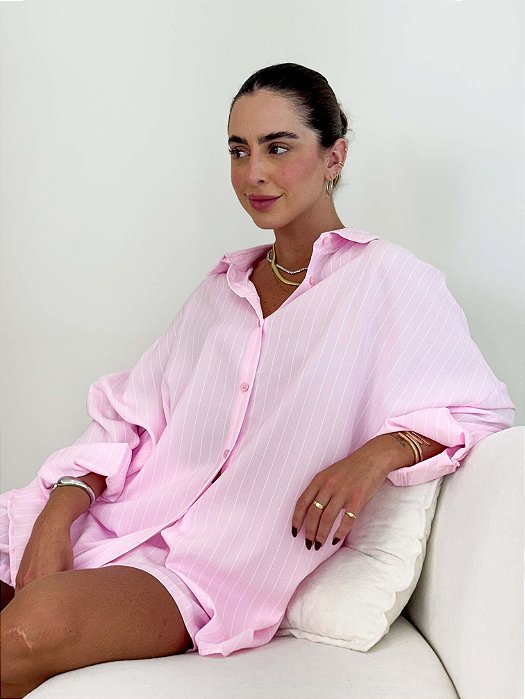 Conjunto Camisa e Shorts Elisa Listrado