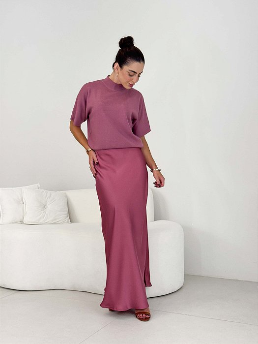 Blusa Manga Curta Gola Média Toque Cachemir Guta